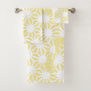 Conjunto De Toalhas Padrão geométrico amarelo-limão