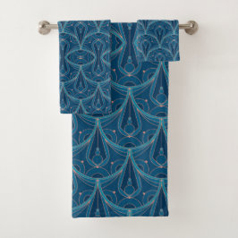 Conjunto De Toalhas Padrão geométrico Art Deco repetitivo
