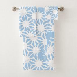 Conjunto De Toalhas Padrão geométrico azul claro