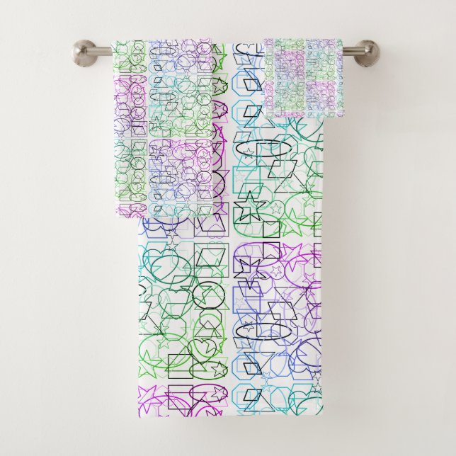 Conjunto De Toalhas Padrão Geométrico de abstrato | Tilados e filtrado (Insitu)