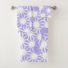 Conjunto De Toalhas padrão geométrico de lavanda