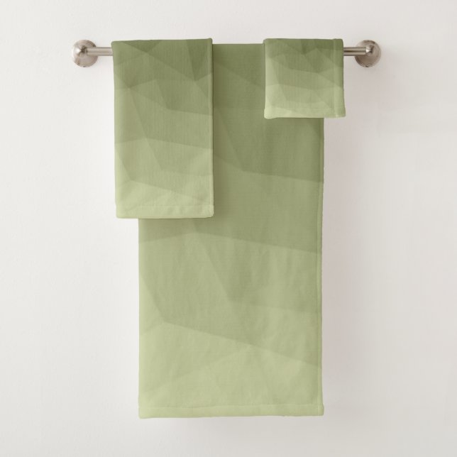 Conjunto De Toalhas Padrão geométrico de malha verde do exército (Insitu)