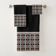 Padrão Geométrico do Abstrato Laranja e Preto Negr