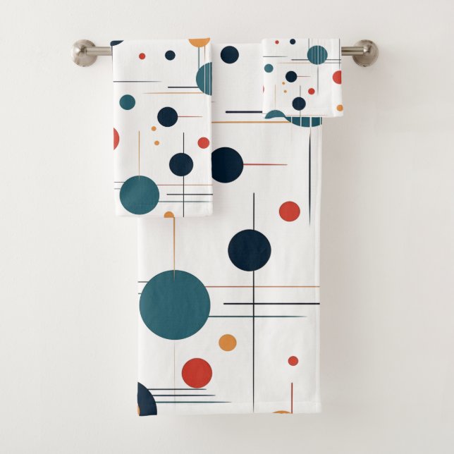 Conjunto De Toalhas Padrão Geométrico do meio século (Insitu)