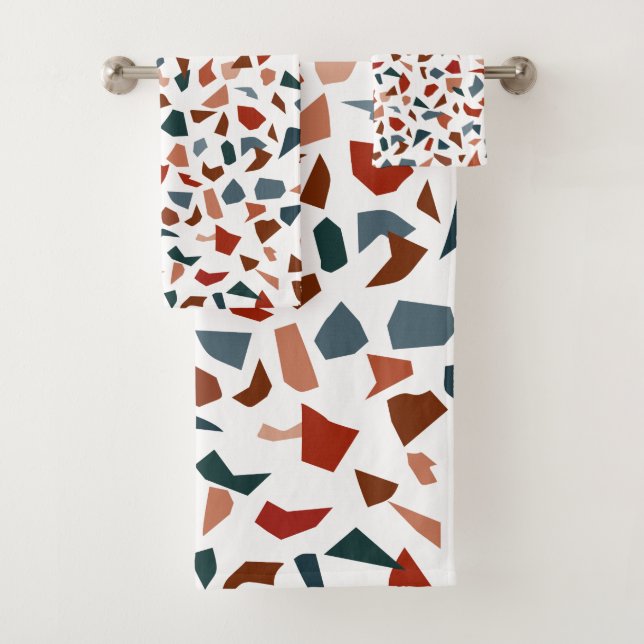 Conjunto De Toalhas Padrão Geométrico do Monograma Moderno (Insitu)