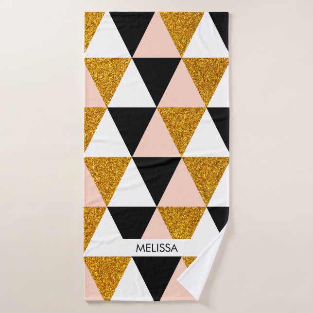 Conjunto De Toalhas Padrão Geométrico Elegante (Toalha de Banho)