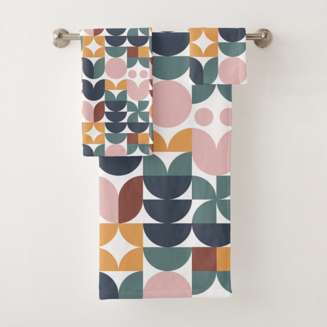 Conjunto De Toalhas Padrão Geométrico Moderno da Tulip Escandinávia (Insitu)