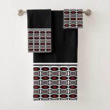 Padrão geométrico preto e vermelho-Abstrato