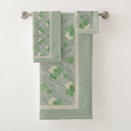 Conjunto De Toalhas Padrão Geométrico Verde 1915 Hannah Borger Overbec