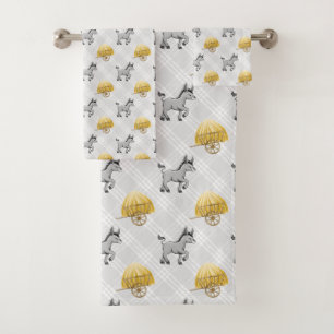 Conjunto De Toalhas padrão giro de burro marrom