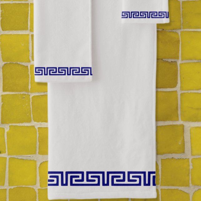 Conjunto De Toalhas Padrão grego minimalista personalizável VI (Criador carregado)