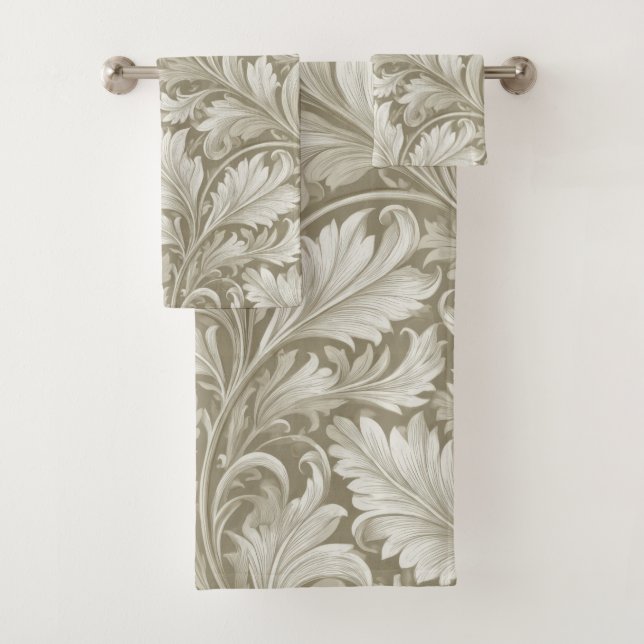 Conjunto De Toalhas Padrão Inspiração William Morris (Insitu)