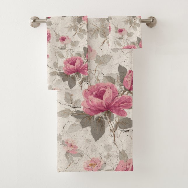 Conjunto De Toalhas Padrão Inspiração William Morris (Insitu)