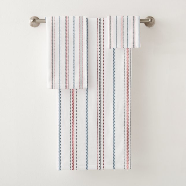 Conjunto De Toalhas Padrão listrado elegante. (Insitu)