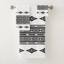 Padrão Listrado Tribal Azteca Preto e Branco