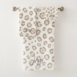 Conjunto De Toalhas Padrão Luxuoso de Animal Macio   Impressão de Anim