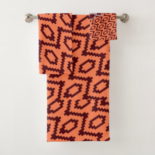 Conjunto De Toalhas Padrão Mínimo de Chocolate Africano