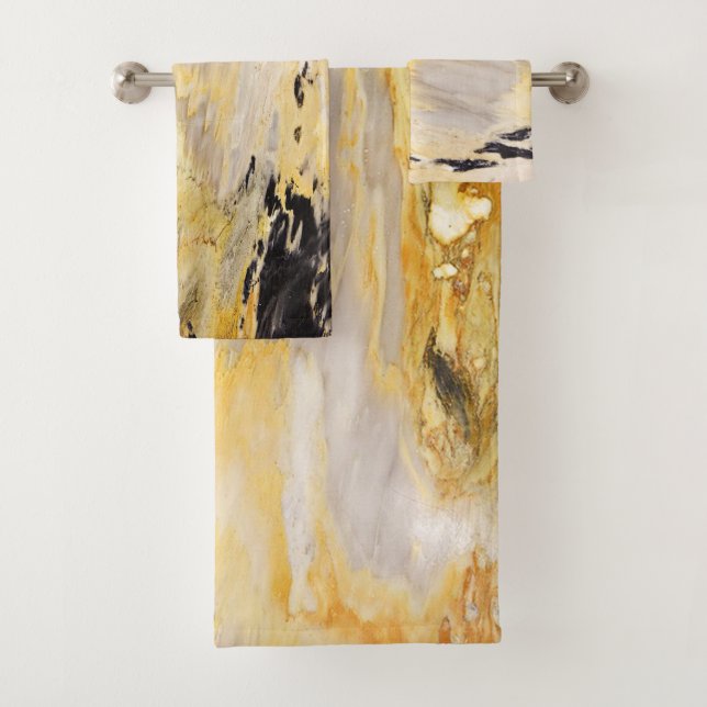 Conjunto De Toalhas Padrão Moderno Legal da Trendy Marble Stone (Insitu)