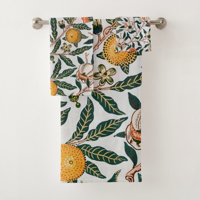 Conjunto De Toalhas Padrão Morris Light Background Antique Pomegrana (Insitu)