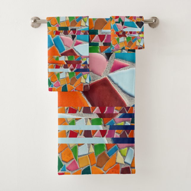 Conjunto De Toalhas Padrão Mosaico (Insitu)