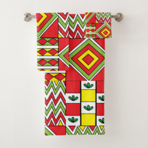 Conjunto De Toalhas Padrão Mosaico Colorido do Marrocos