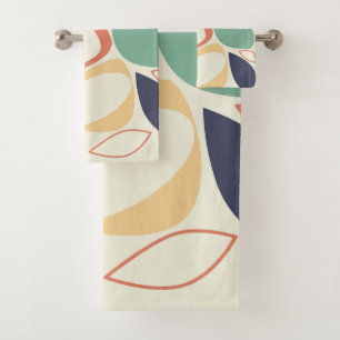 Conjunto De Toalhas Padrão Na moda de Abstrato Azul Laranja Moderno