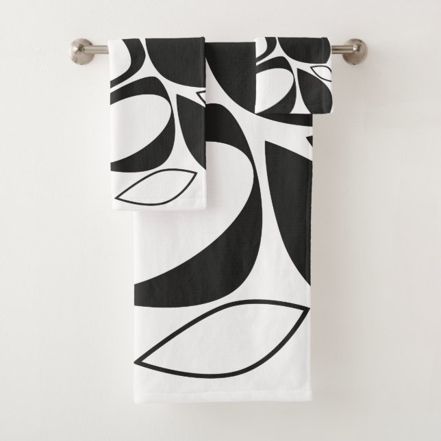 Conjunto De Toalhas Padrão Na moda preto de Abstrato branco moderno (Insitu)