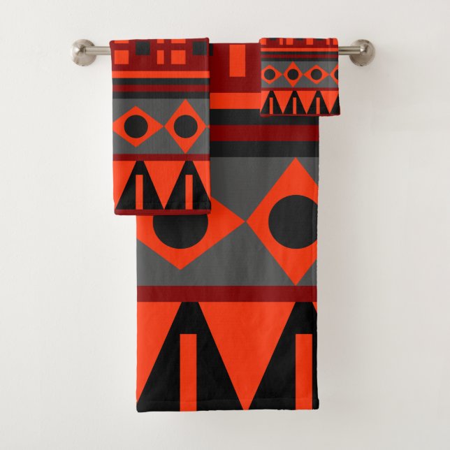 Conjunto De Toalhas padrão nativo asteca (Insitu)
