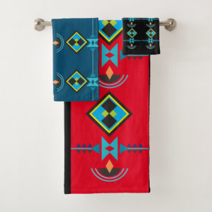 Conjunto De Toalhas Padrão Nativo do Estilo Americano no Sudoeste