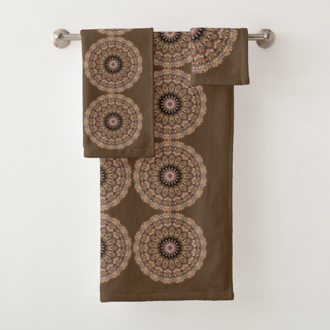 Conjunto De Toalhas Padrão Natural Browns Mandala (Insitu)