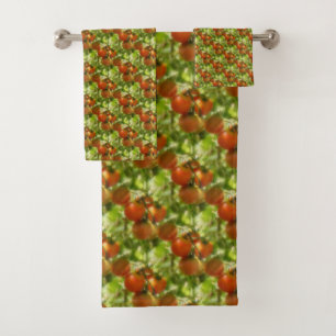 Conjunto De Toalhas Padrão Natural dos Tomates de Cereja
