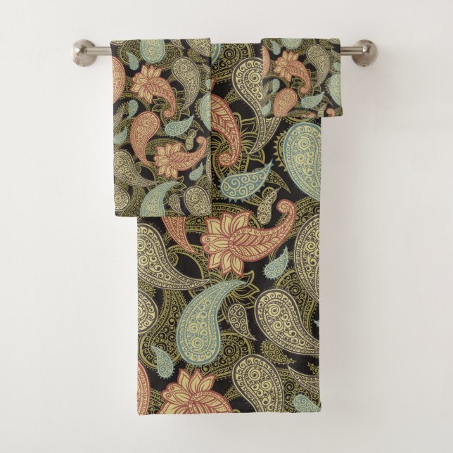 Conjunto De Toalhas Padrão Paisley  (Insitu)