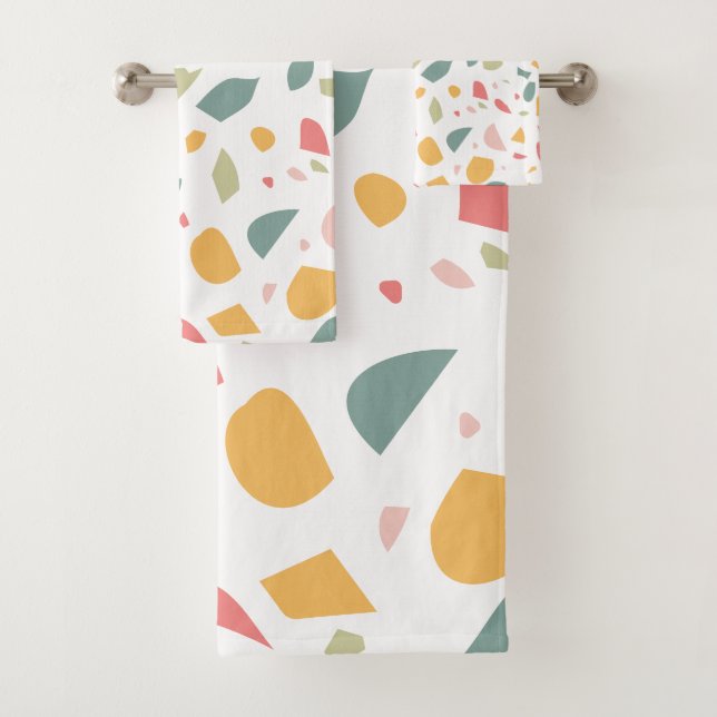 Conjunto De Toalhas Padrão pastel moderno de terrazzo (Insitu)