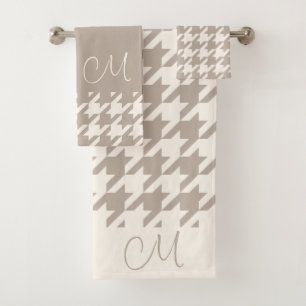 Conjunto De Toalhas Padrão Personalizado de Houndstooth do Carneiro Ne