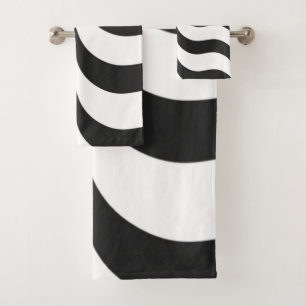 Conjunto De Toalhas padrão preto + branco faixa zebra moderna