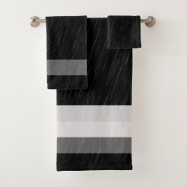 Conjunto De Toalhas Padrão Preto e Branco de Chuva