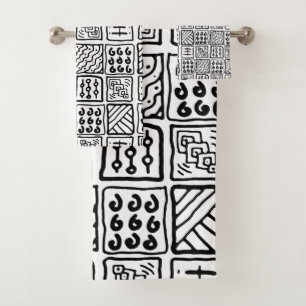 Conjunto De Toalhas Padrão Primitivo