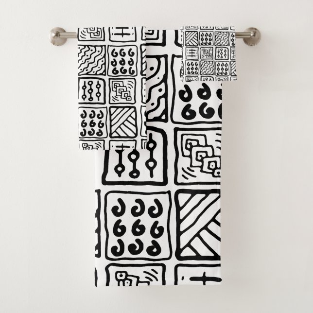 Conjunto De Toalhas Padrão Primitivo (Insitu)