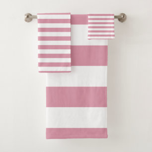 Conjunto De Toalhas Padrão rosa e branco do mar moderno