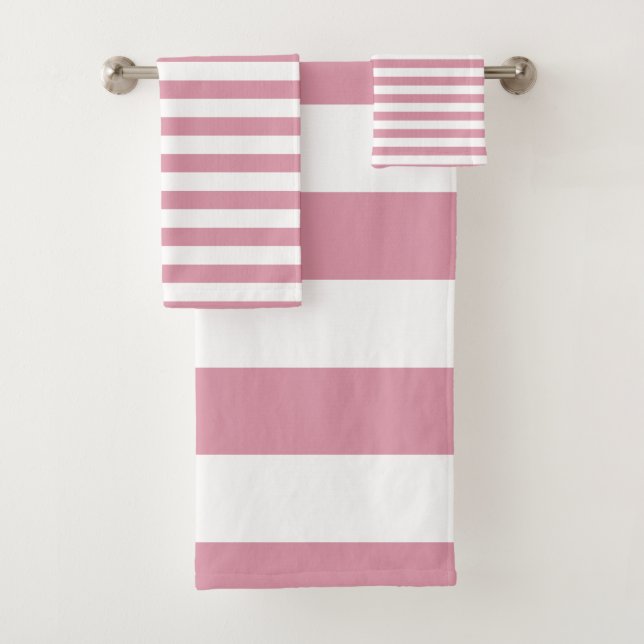 Conjunto De Toalhas Padrão rosa e branco do mar moderno (Insitu)