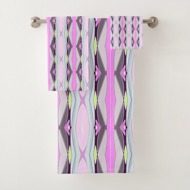 Conjunto De Toalhas Padrão Rosa Único (Insitu)