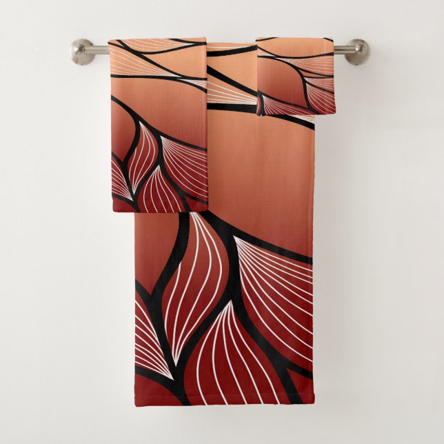 Conjunto De Toalhas Padrão Rustic Coppery Bronze de Licença (Insitu)