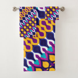 Conjunto De Toalhas Padrão simétrico engraçado