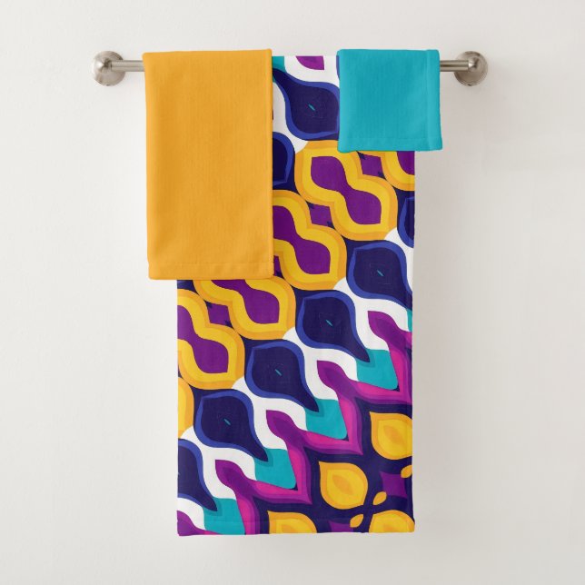 Conjunto De Toalhas Padrão simétrico funky (Insitu)