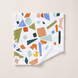 Conjunto De Toalhas Padrão Terrazzo Pato de Borracha
