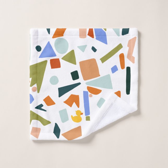 Conjunto De Toalhas Padrão Terrazzo Pato de Borracha (Pano de lavar)