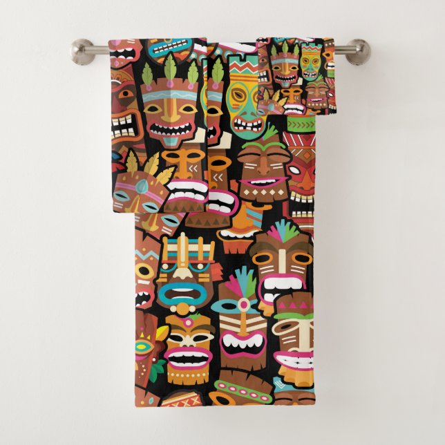 Conjunto De Toalhas Padrão Tiki (Insitu)