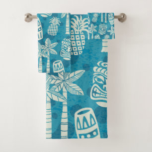 Conjunto De Toalhas Padrão Tiki Moderno Retro de Meados do Século
