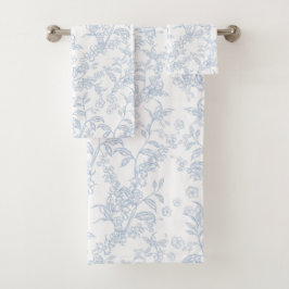 Conjunto De Toalhas Padrão Tradicional Toile-De-Jouy Chinoiserie