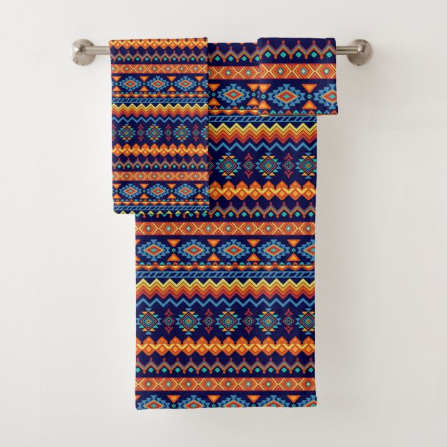 Conjunto De Toalhas Padrão Tribal Africano (Insitu)